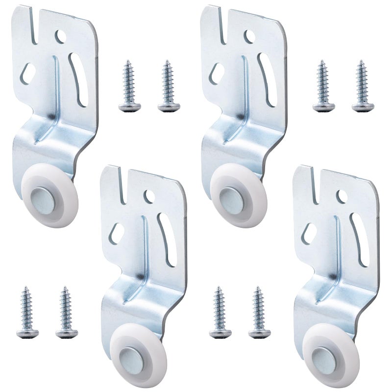 Tinsky Closet Sliding Door Hardware Wardrobe Roller Kit for Top Hung Bypass Kitchen Doors, 3/4"" to 1-3/8 Inch Thick Sliding Door - Image 1